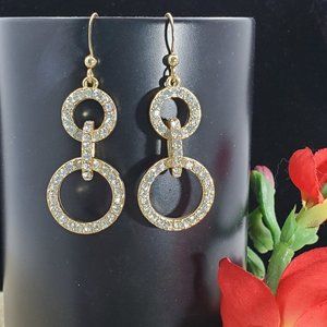 Gold and Diamond Interlocking Hoop Earrings